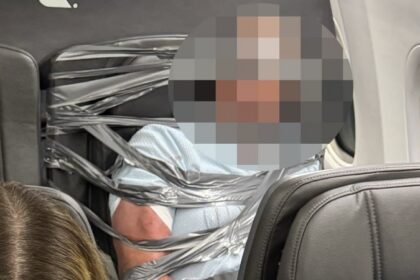 Disruptive passenger duct-taped to first-class seat as plane makes emergency landing