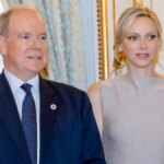 Princess Charlene turns heads in striking asymmetrical dress for palace appearance with Prince Albert