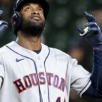 Astros move into tie for first place in AL West Astros move into tie for first place in AL West