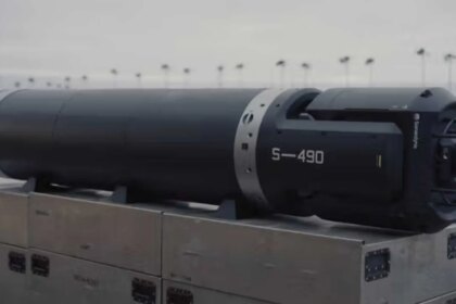 An American seabed drone with no cable running back to shore heard submarine drones come through a channel and put them on a Navy screen within seconds, from an eight-foot tube that lets go of its own anchor and floats back up when the job is done