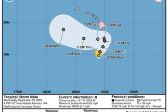 Tropical Storm Nolo to grow into hurricane as it moves toward Hawaii island